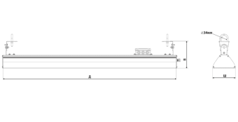 Светодиодный светильник Высота 100 ВТ LE-СПО-11-100-0410-54Д